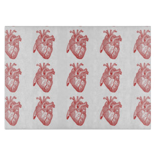Red Antique Anatomical Heart Cutting Board