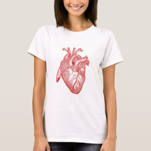 Red Antique Anatomical Heart T-Shirt