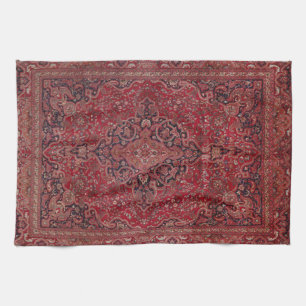 Red Antique Carpet Tea Towel