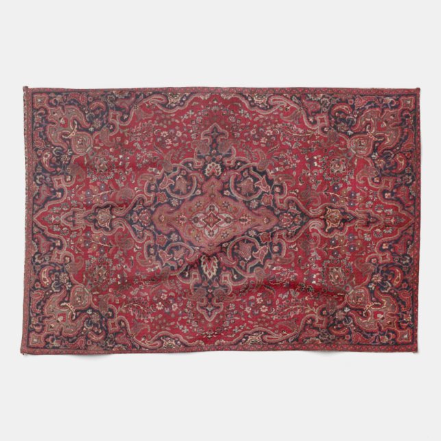  Red Antique Carpet Tea Towel (Horizontal)