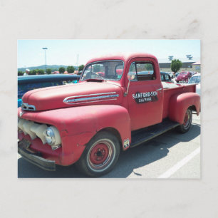Red Antique Truck Postcard