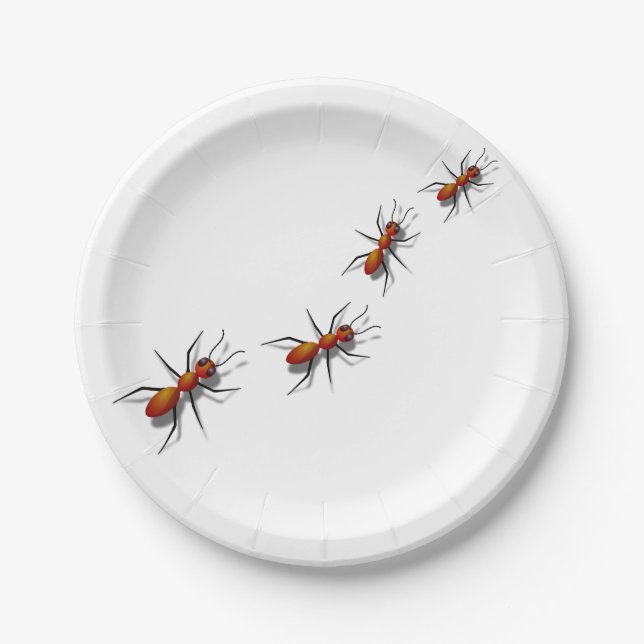 Red Ants at Your Picnic Paper Plate (Front)