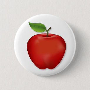 Red Apple 6 Cm Round Badge