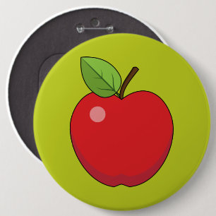 Red Apple 6 Cm Round Badge