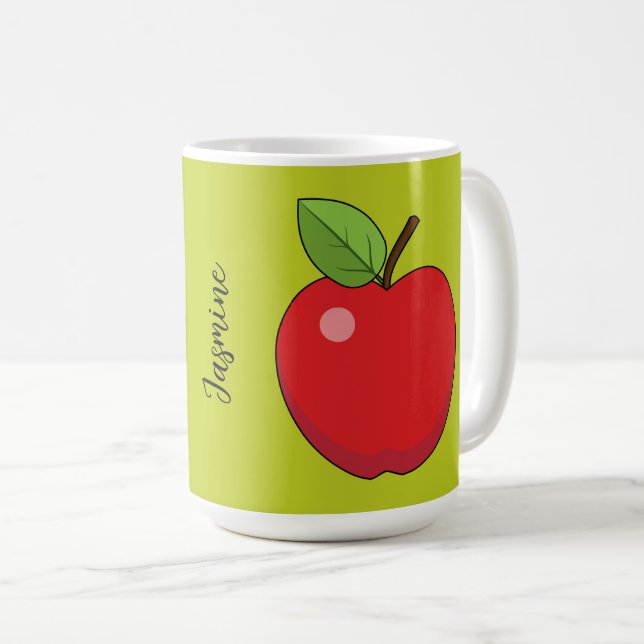 Red Apple | Add Own Name Coffee Mug (Front Right)