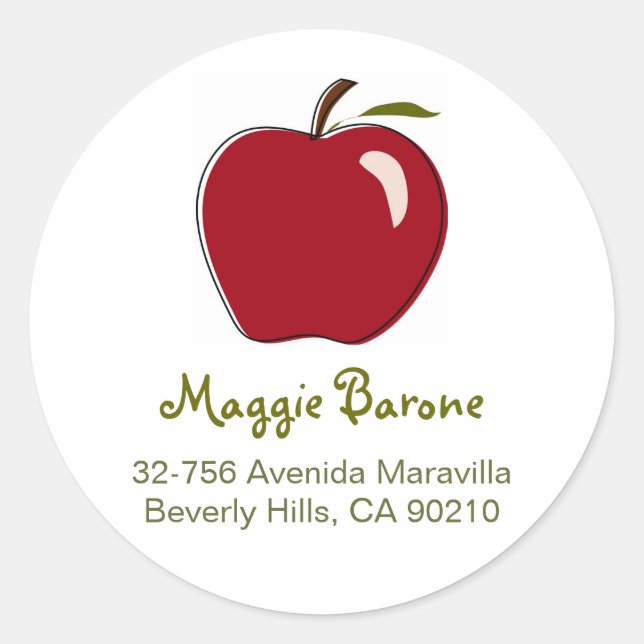Red Apple Address Labels (Front)