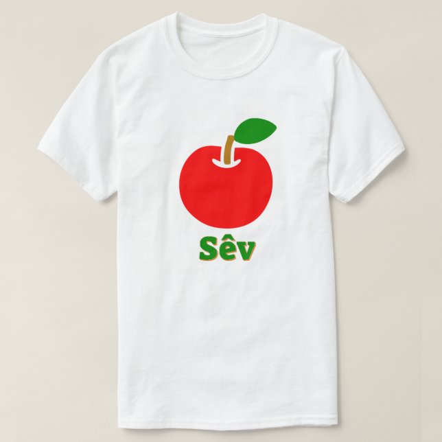 Red apple and the text sêv T-Shirt (Design Front)