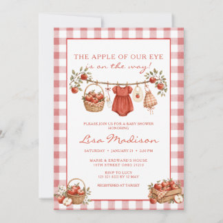 Red Apple Baby Shower Apple of Our Eye Invitation