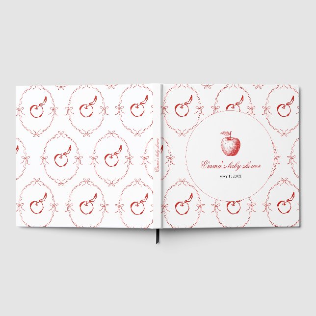 Red Apple Baby Shower Guest Book (Full)