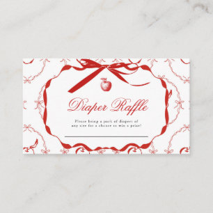 Red Apple Baby Shower Raffle Card