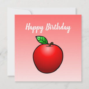 Red Apple Birthday Card