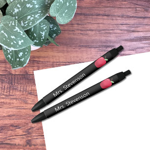 Red Apple Black Ink Teacher Pen