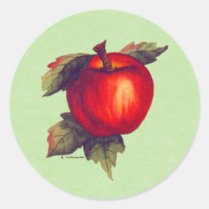 Red Apple Classic Round Sticker