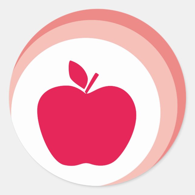 red apple classic round sticker (Front)