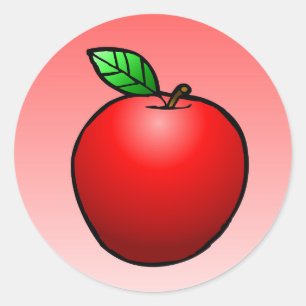 Red Apple Classic Round Sticker