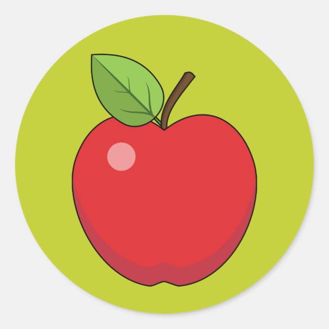 Red Apple Classic Round Sticker (Front)