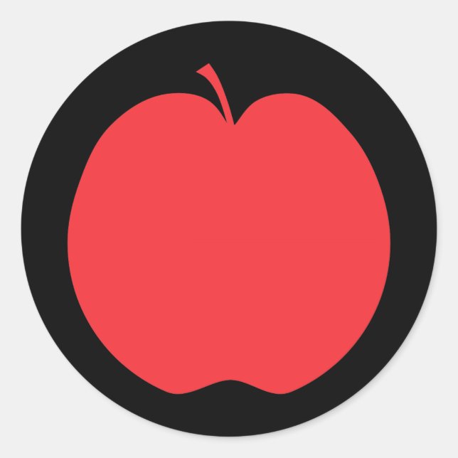 Red Apple. Classic Round Sticker (Front)