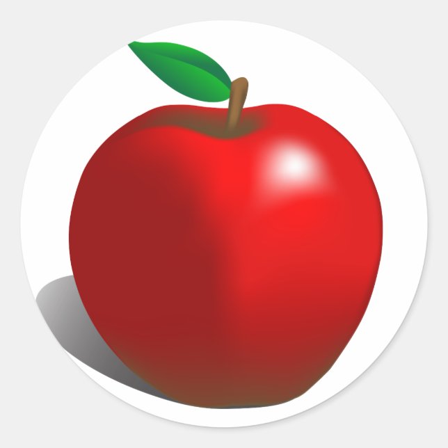 Red Apple Classic Round Sticker (Front)