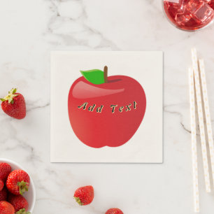 Red Apple Cocktail Fruit Inspired Table Ecru Colou Napkin