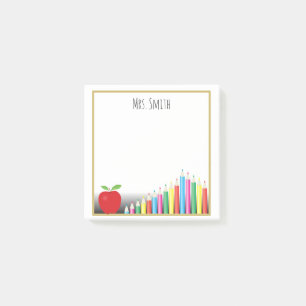 Red Apple Coloured Pencils A Note From Teacher