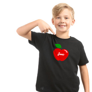 Red Apple Custom Name Kids T-Shirt