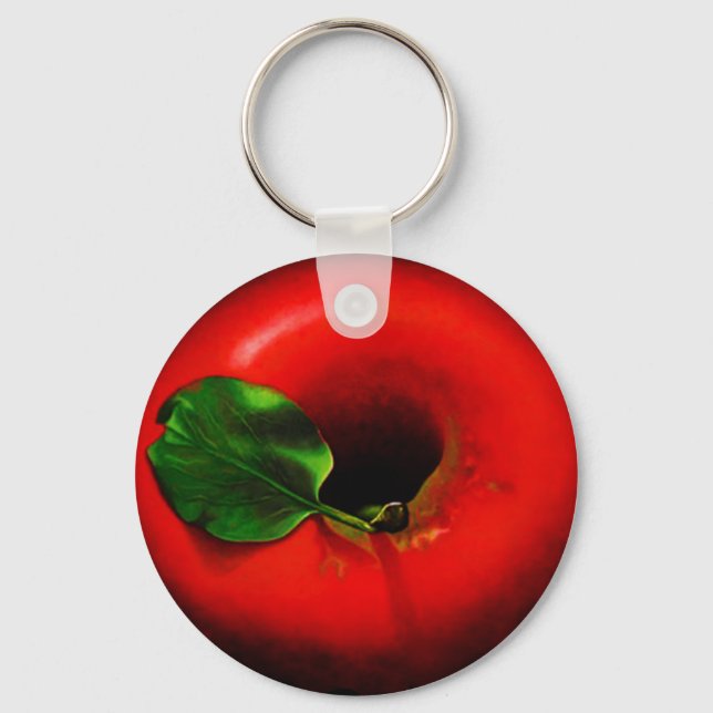 Red Apple Design Key Ring (Front)