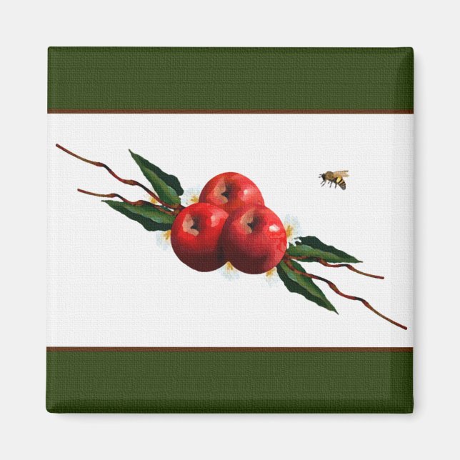 Red Apple Designer Magnet (Front)