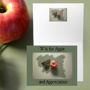 Red Apple for Thanks and Appreciation Thank You Card
