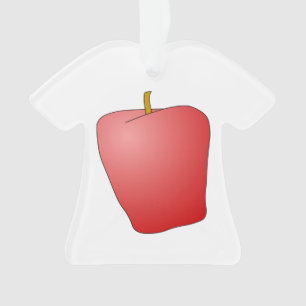 Red Apple Fruit Ceramic Ornament