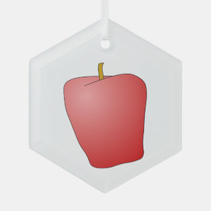 Red Apple Fruit Glass Tree Decoration