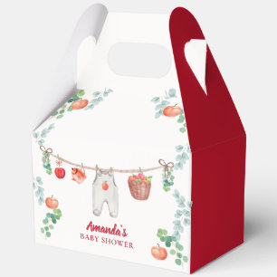Red Apple Garden Clothesline Baby Shower Favour Box
