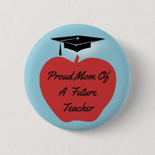 Red Apple Graduation Teacher 6 Cm Round Badge