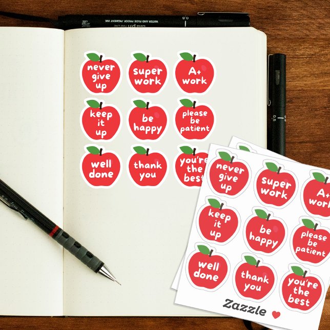 Red Apple Great Job Student Achievement Teacher (Red Apple Great Job Student Achievement Teacher Sticker)
