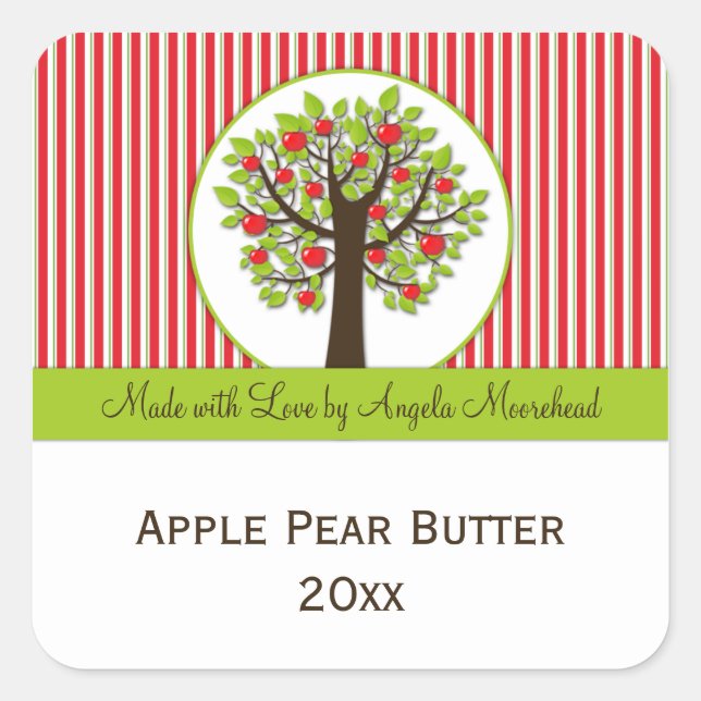 Red Apple Green Leaves Food Sticker (Front)