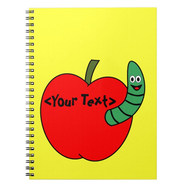 Red Apple Green Worm Notebook (Front)