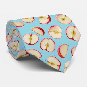 Red Apple Halves Pattern Tie