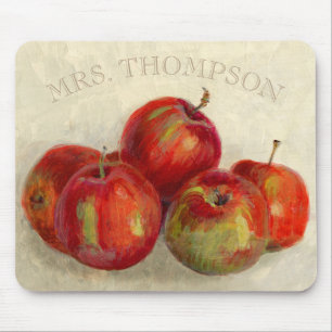 Red Apple Harvest Add Name Mouse Mat