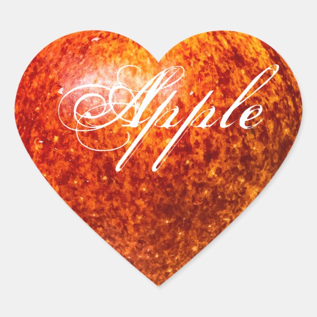 Red apple heart sticker (Front)