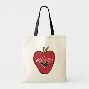 Red Apple & Heart Teacher Bag