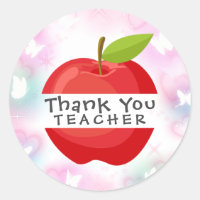 Red Apple Holographic Butterfly Thank You Teacher