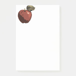 Red apple illustration post-it notes
