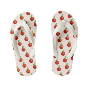 Red apple kid's flip flops