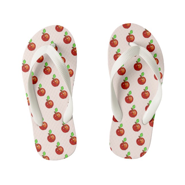 Red apple kid's flip flops (Footbed)