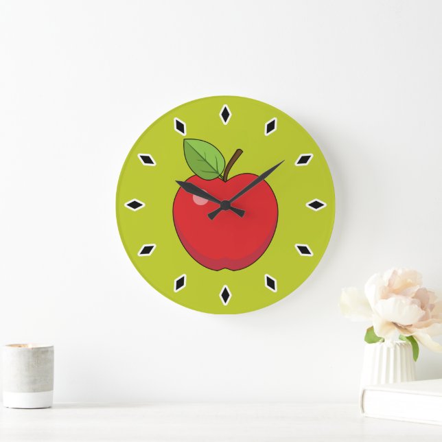 Red Apple Large Clock (Home)
