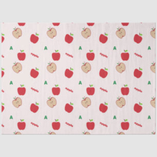 Red Apple Letter A Pattern Cute Back to School Tissue Paper