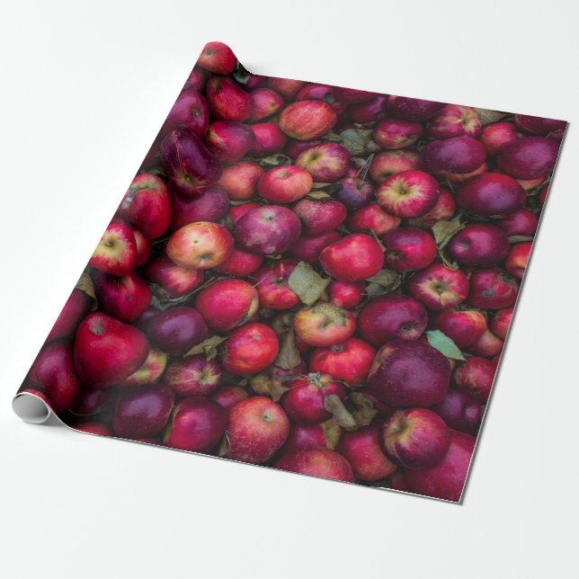 Red apple lot wrapping paper (Unrolled)