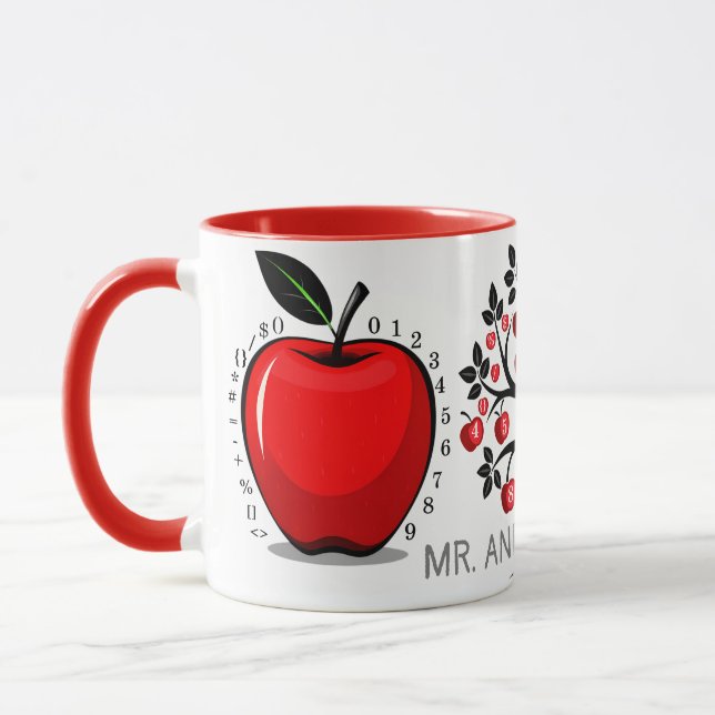 Red Apple Math Tree Mug (Left)