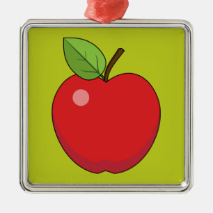 Red Apple Metal Tree Decoration