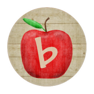 Red Apple Monogram Cutting Board