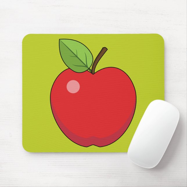Red Apple Mouse Mat (With Mouse)